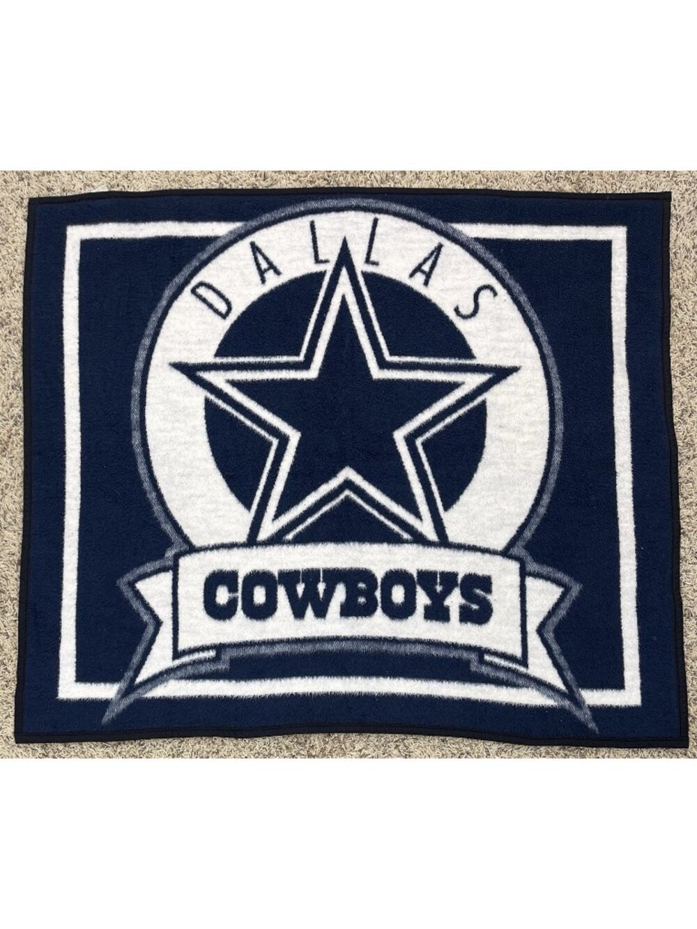 VTG BIEDERLACK 47"x54" Dallas Cowboys NFL Blue/White Fleece Throw BLANKET USA